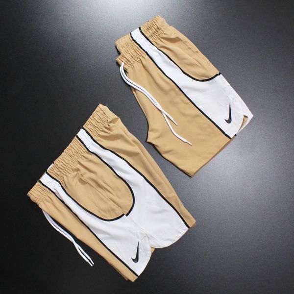 BERMUDA ELASTANO - BEGE C/ BRANCO