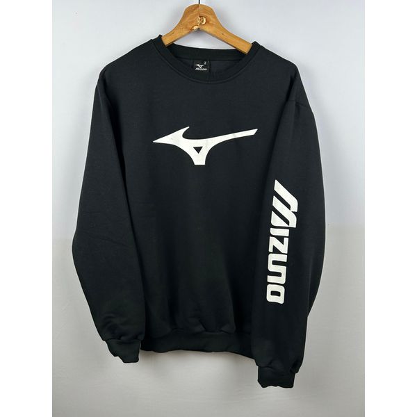 Moletom S/Capuz Mizuno preta 