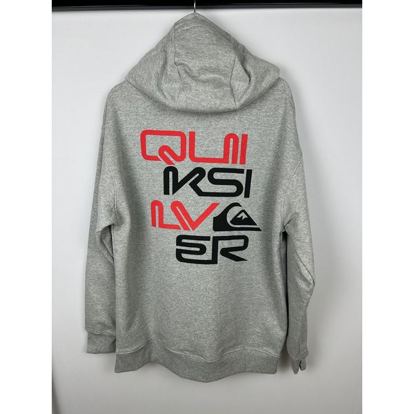 Moletom C/Capuz Quiksilver ciinza escrita no peito 