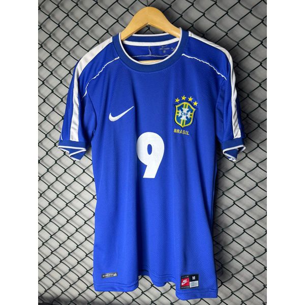 Camisa Retrô Brasil Home 1998 Ronaldinho Gaúcho N°9 (NACIONAL PREMIUM) 