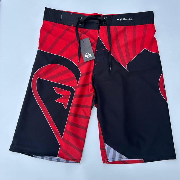 Bermuda Surf Quiksilver Preta/Vermelho/Branco