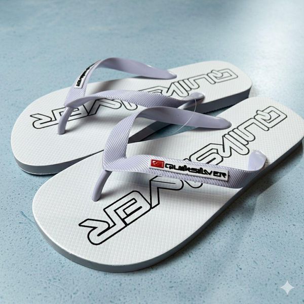 Chinelo Quicksilver Branco Com Escrita 