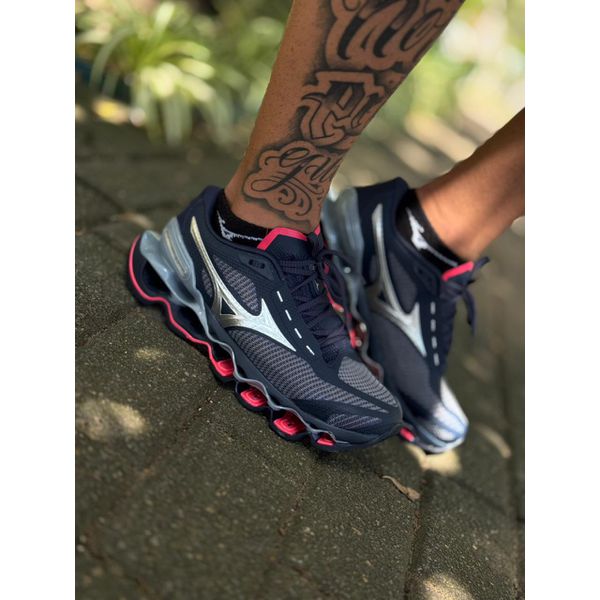 Tênis Mizuno Wave Prophecy 15 Azul Marino/Vermelho