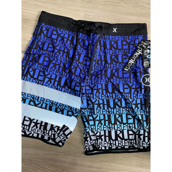 Bermuda Phantom hurley Roxa/Azul Com Escrita grande 