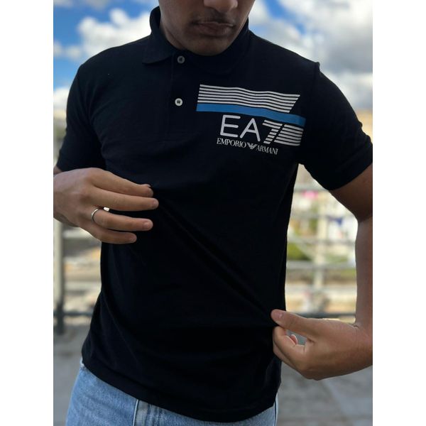 Camisa Polo Ea7 preta