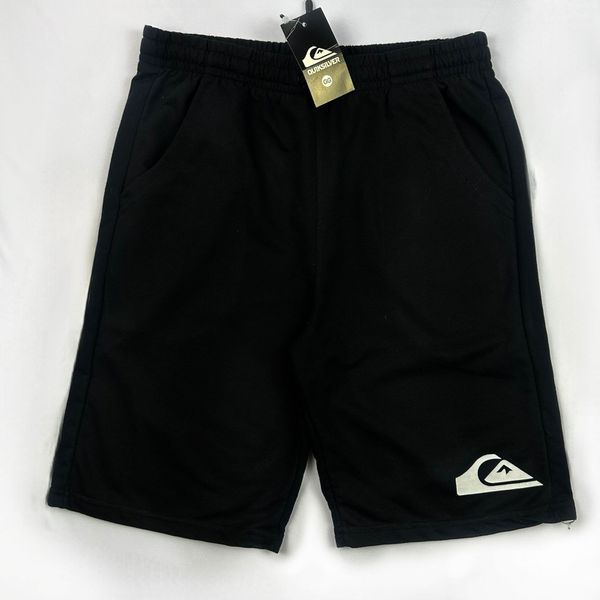 bermuda de moletom preta quiksilver simbolo 
