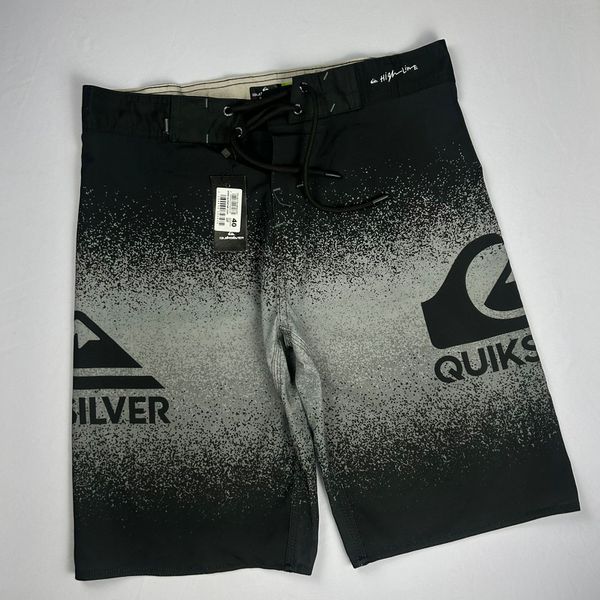 Bermuda Surf Quiksilver pontilhada preta e cinza 