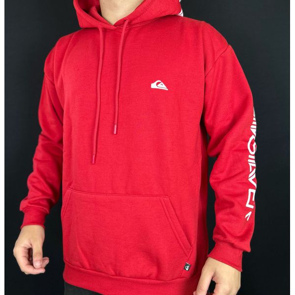 Moletom C/Capuz Quiksilver vermelho basico Copia