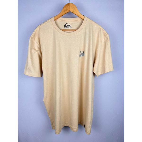 Camisa Quiksilver Bege Escrita Nas Costas 