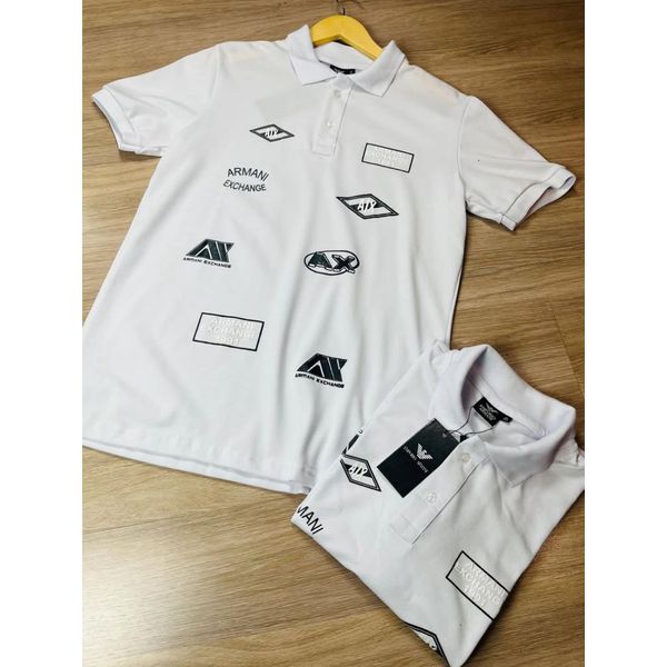 Camisa Polo Armaini Exchange 1991 branco