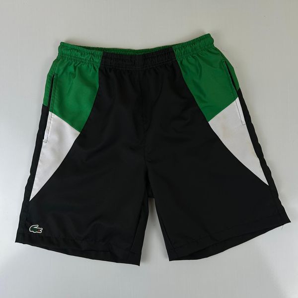 Bermuda Tactel Lacoste Preta detalhes Verde