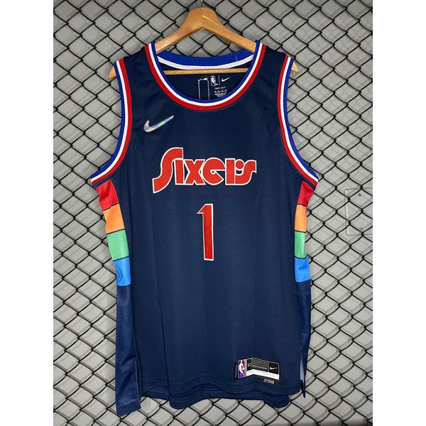 Regata Nba Philadelphia 76ers Azul Escuro 1 Harden Especial 75 Anos 