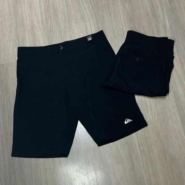 Bermuda Walker Quiksilver Com Simbolo Bordado Preto