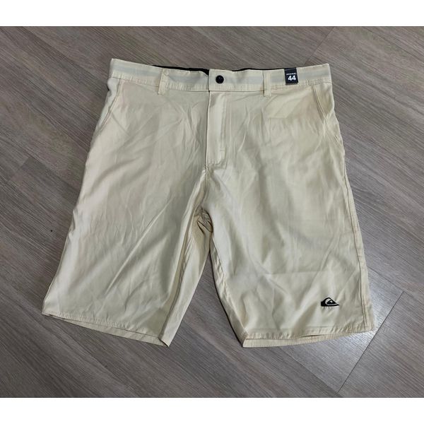 Bermuda Walker Quiksilver Com Simbolo Bordado Bege