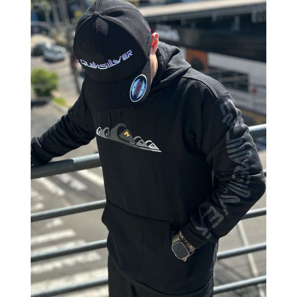 Moletom C/Capuz Quiksilver preto