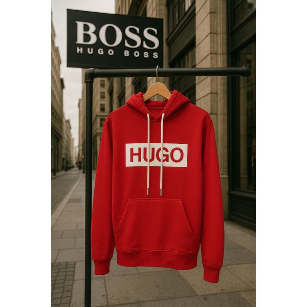 Moletom C/Capuz Hugo Boss vermelho 