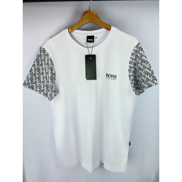 Camisa Peruana Boss Branca Escrita Na Manga