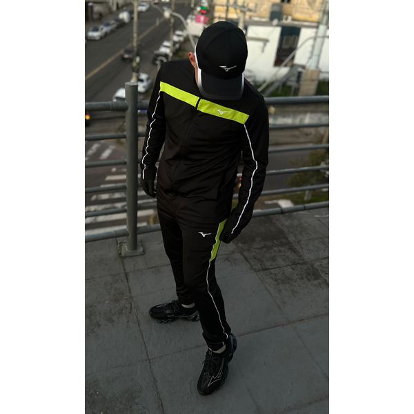 Conjunto Termo Dry Mizuno Preto/Verde