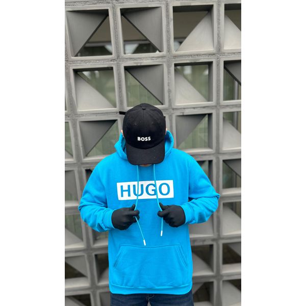 Moletom C/Capuz Hugo Boss Azul Turquesa