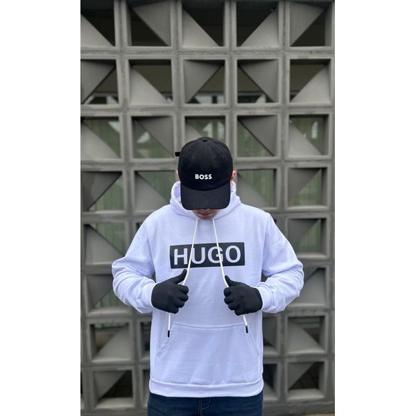 Moletom C/Capuz Hugo Boss Branco 