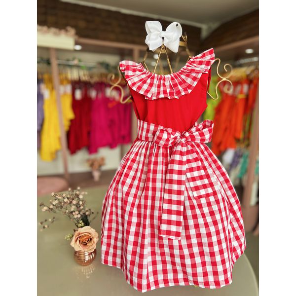 Vestido Beatriz - Xadrez Vermelho
