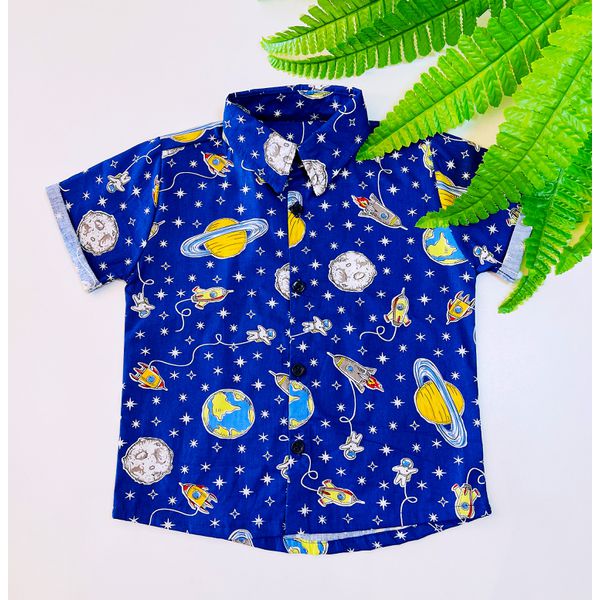 Blusa Social Masculina Astronauta