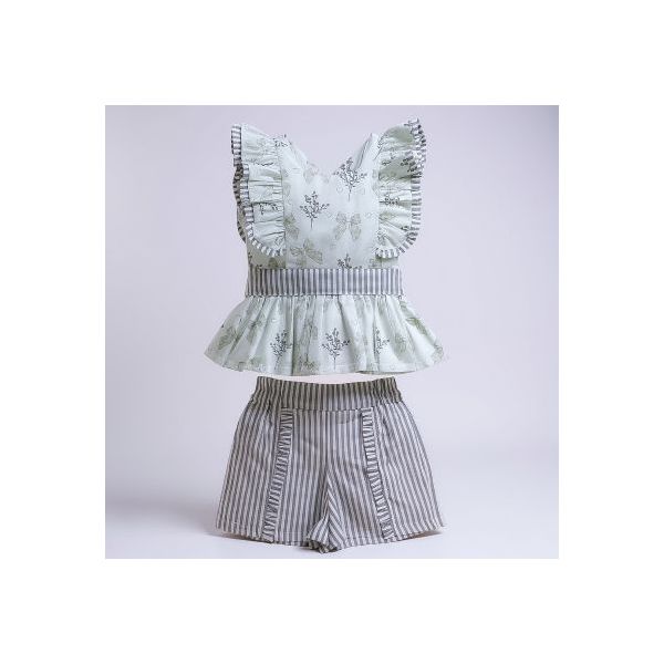 CONJUNTO MALU -FLORAL cinza