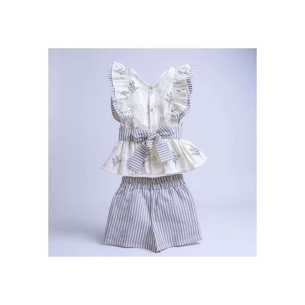 CONJUNTO MALU -FLORAL cinza