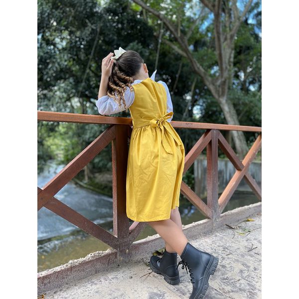 Vestido Botões Com Blusa -mostarda