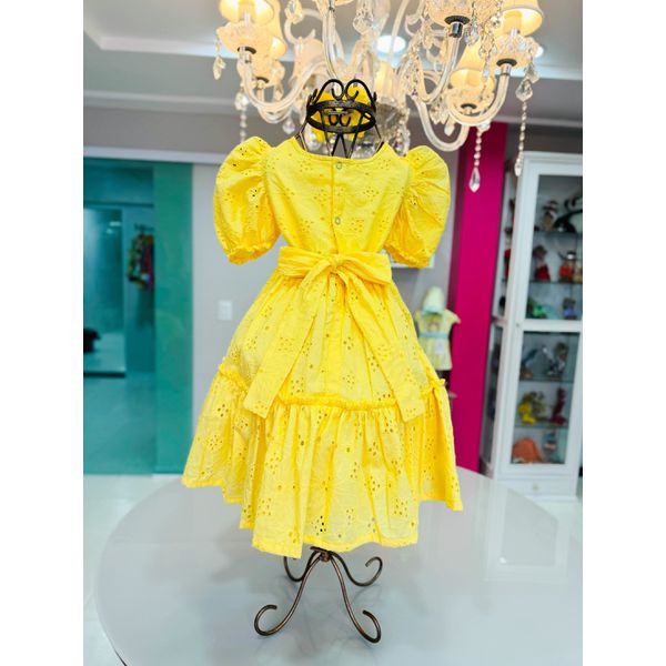 Vestido Isla cambraia amarelo Ateliê NewBaby