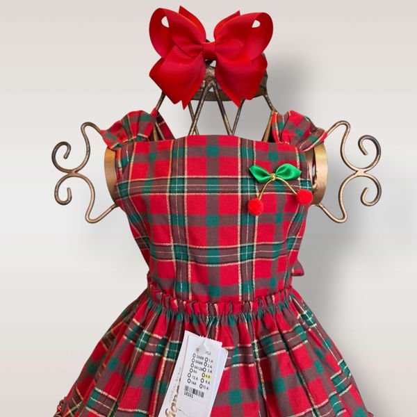 Vestido Thailla xadrez natalino 