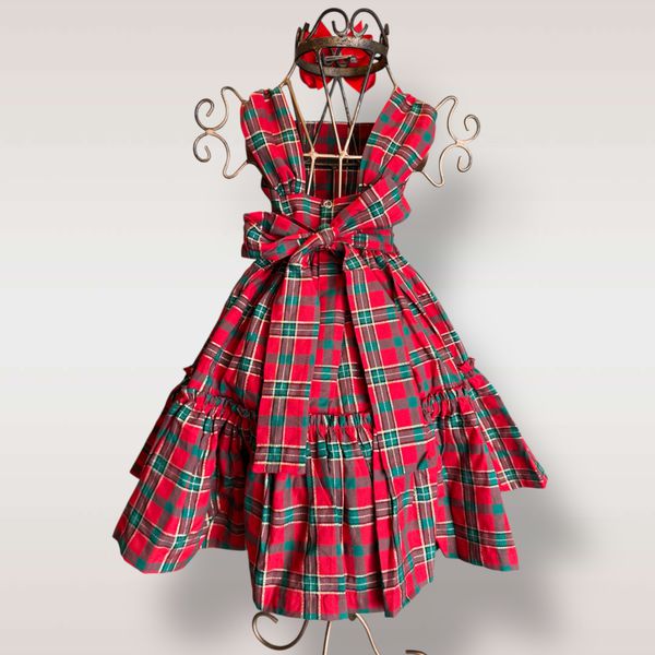 Vestido Thailla xadrez natalino 