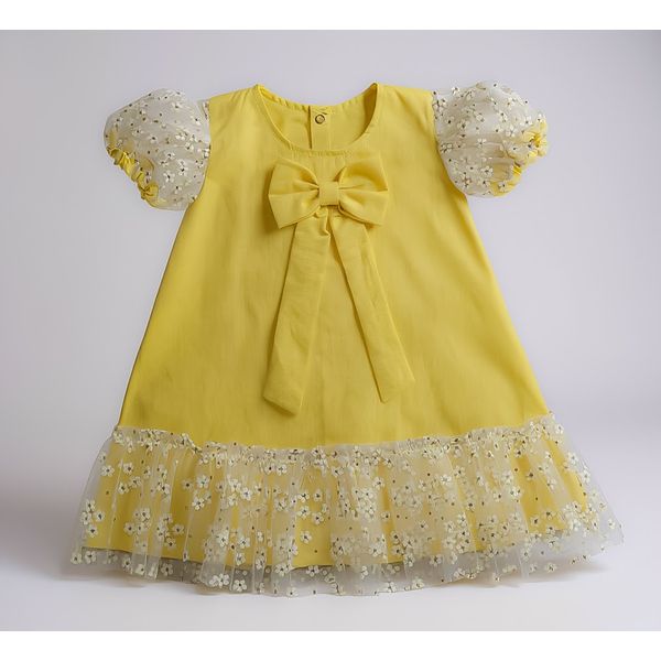Vestido Thais tuly bordado - amarelo