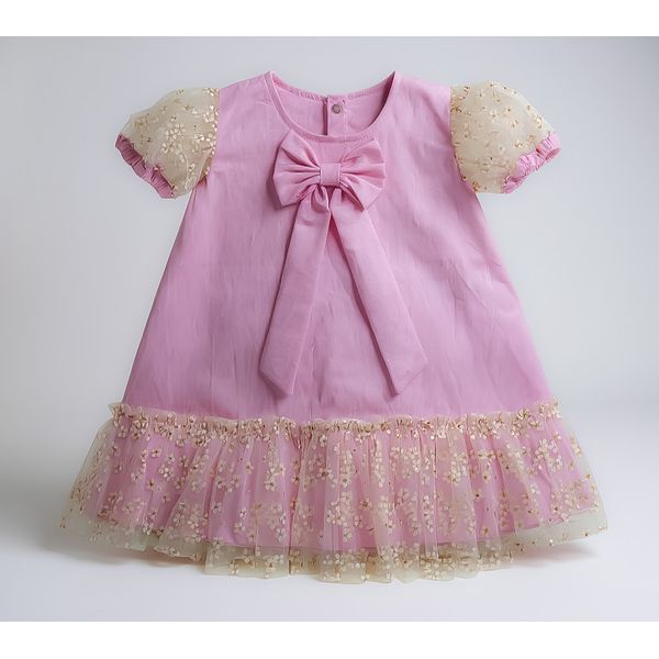 Vestido Thais tuly bordado -Rosa