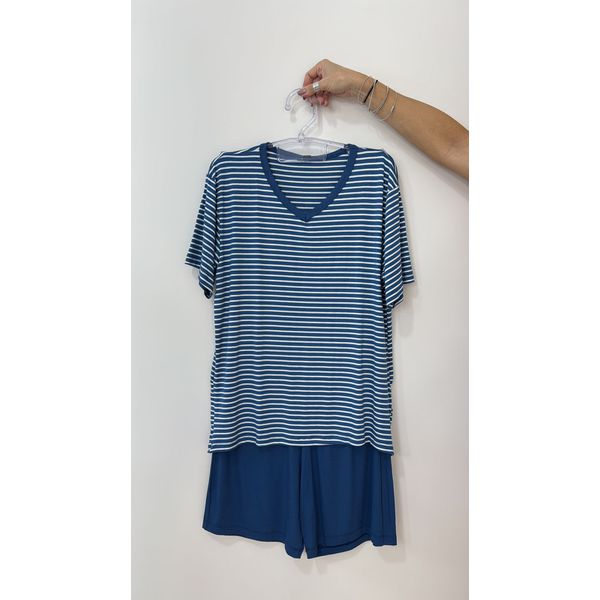Pijama Masculino Curto Listras