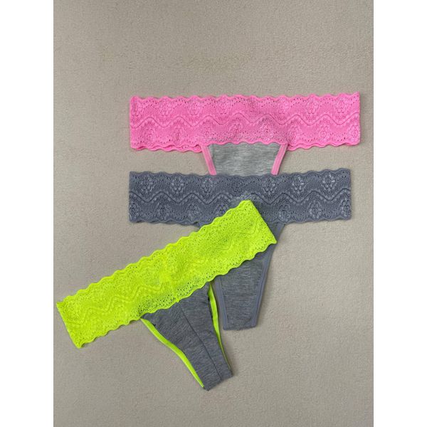 Kit Fio Cotton Renda Neon