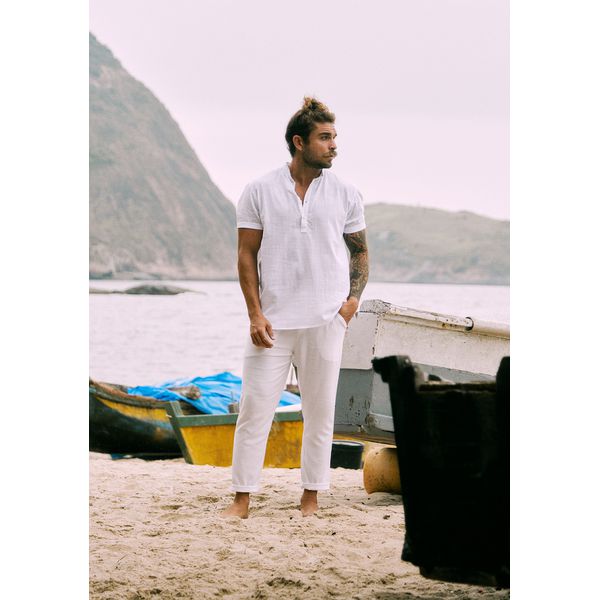 Calca de clearance linho off white