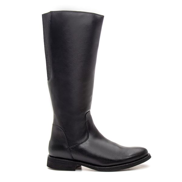 BOTA MONTARIA FEMININA COURO PRETO 