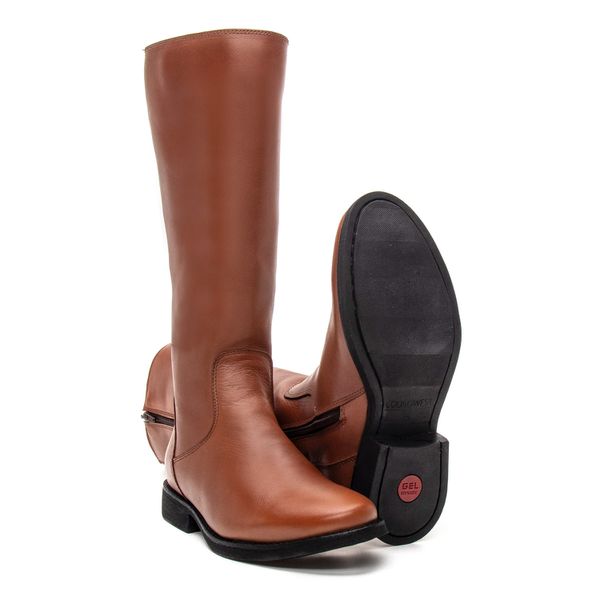 BOTA MONTARIA FEMININA COURO CARAMELO COUROWEST