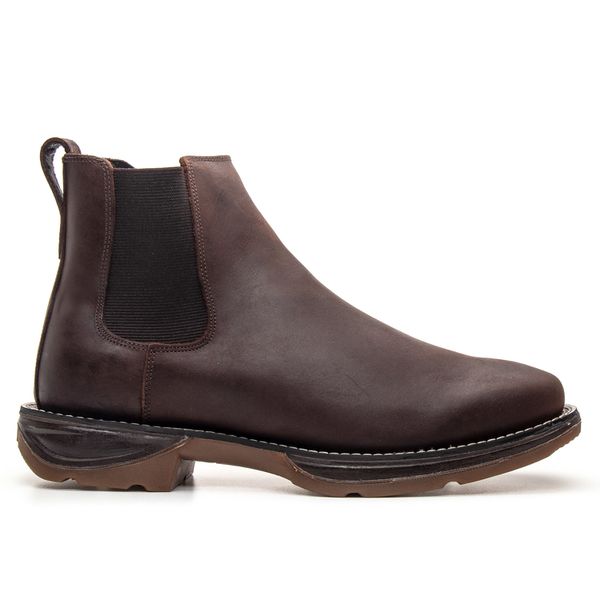 BOTA WORK JUMP BICO QUADRADO COURO HIDROFUGADO CAFÉ