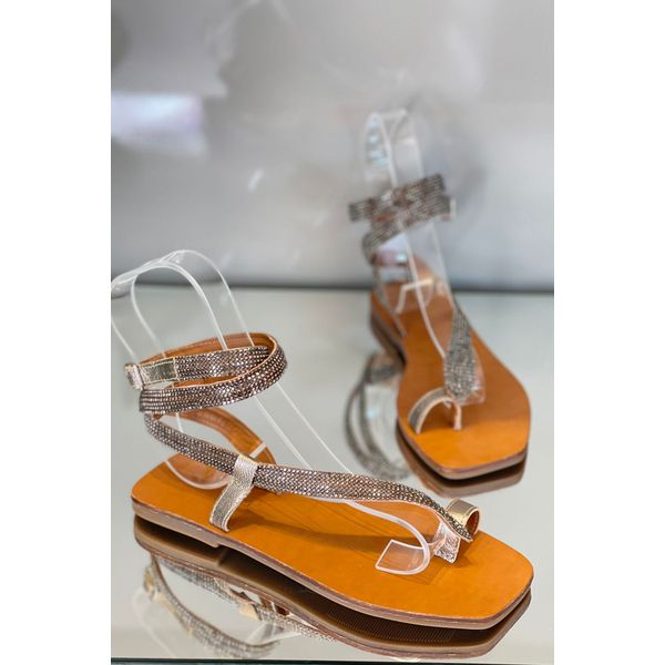 Sandalia tira strass onix