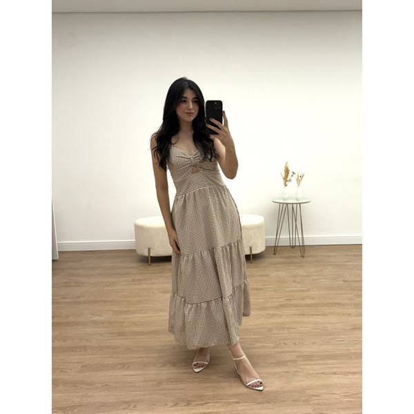Vestido Iara Listras Marrom 