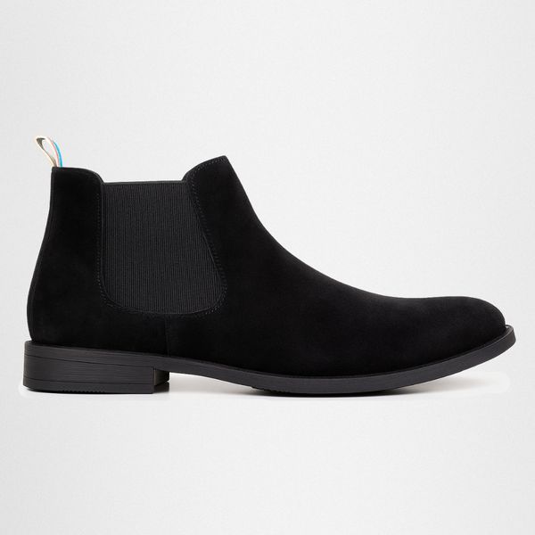 Botina Chelsea Colorado Masculina Couro Legítimo Nobuck - Preto
