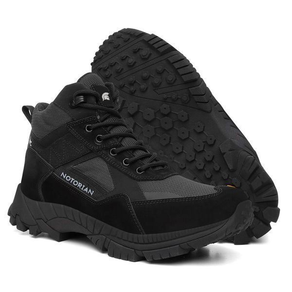Bota Masculina Adventure Alive em Couro Legítimo Cano Alto - Preto