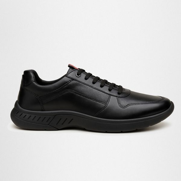 Sapatenis Confort Masculino Air Plus com Elastico Calce Facil - Preto/Preto