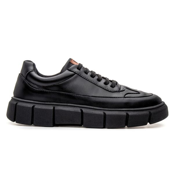 Tênis Sneaker Masculino Solado Alto - Preto/Preto