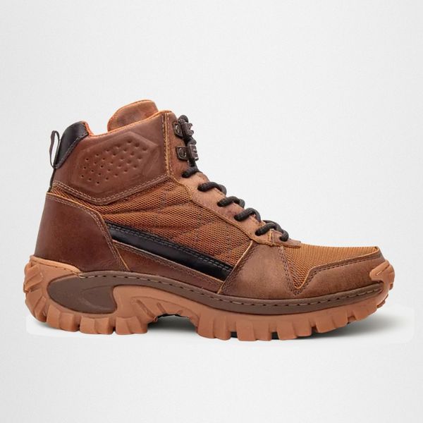 Bota Masculina Adventure Tenessee em Couro Legítimo - Castanho
