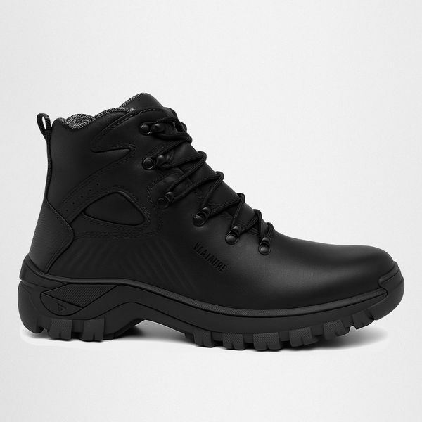 Bota Masculina Couro Legítimo Cano Médio - Preto