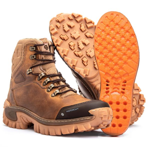 Bota Masculina Adventure Canyon em Couro Legítimo Biqueira Reforçada - Whisky