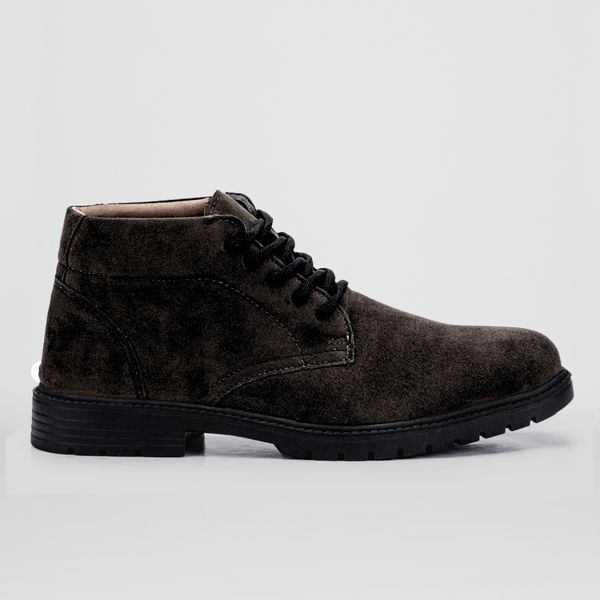 Bota Lançamento Michigan Masculina Couro Camurça em Cadarço - Preto